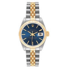 Rolex Datejust Steel Yellow Gold Blue Dial Ladies Watch 69173