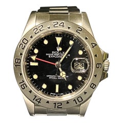 Montre-bracelet Rolex Explorer II 16550 en acier inoxydable avec cadran noir, 1984