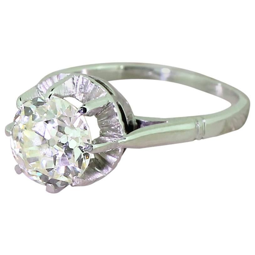 Art Deco 2.00 Carat Old Cut Diamond Gold Platinum Engagement Ring For Sale