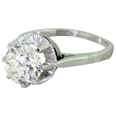 Art Deco 2.00 Carat Old Cut Diamond Gold Platinum Engagement Ring