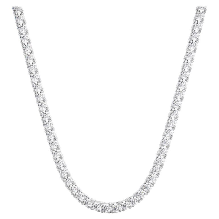 10 Carat Tennis Diamond Necklace For Sale at 1stDibs