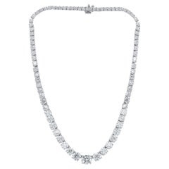 Collier tennis avec diamants gradués de 24,35 carats Diana M