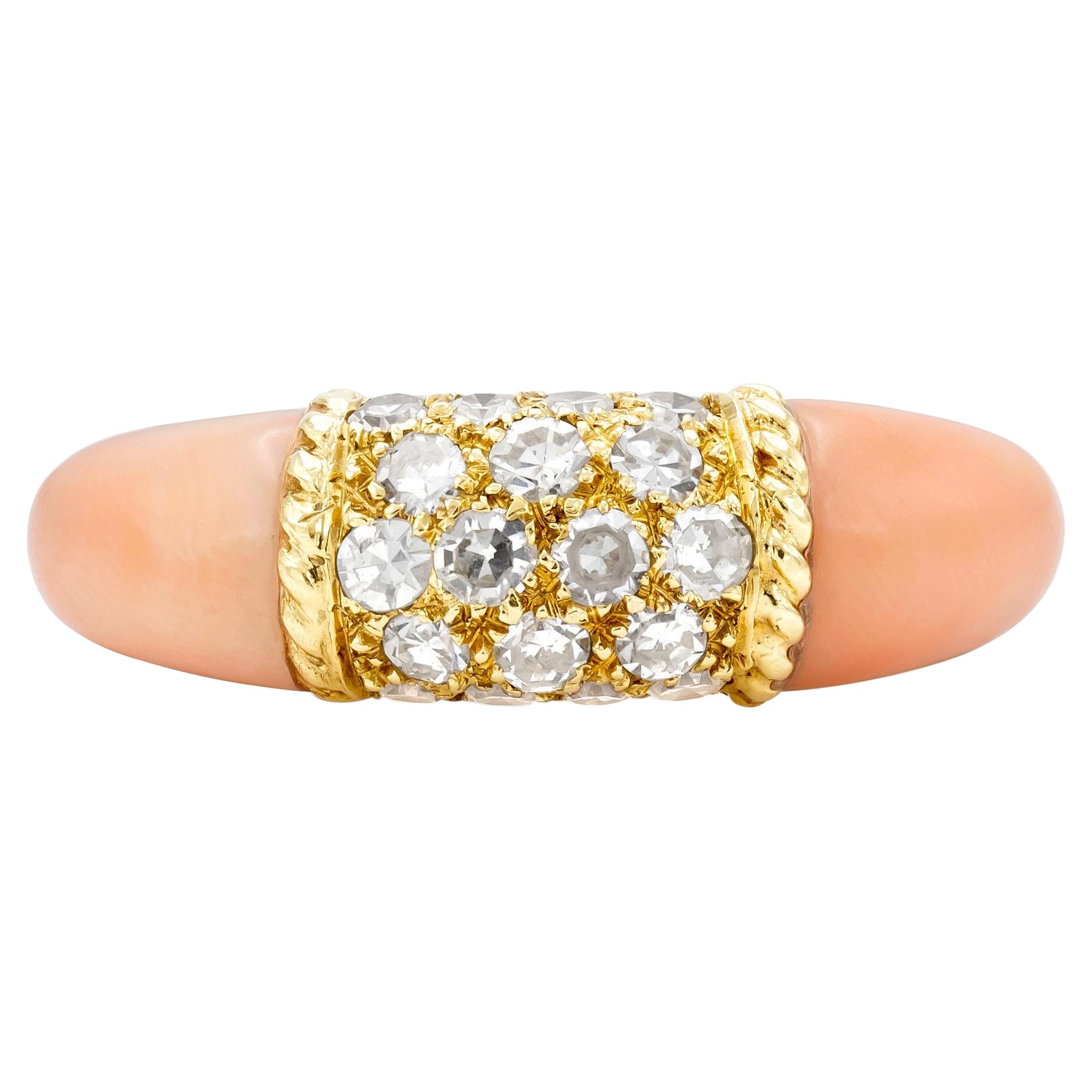 Van Cleef and Arpels Philippine Ring in Coral and Diamonds For Sale at  1stDibs