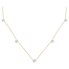 5 Stone Old European Cut Diamonds-By-The-Yard Necklace