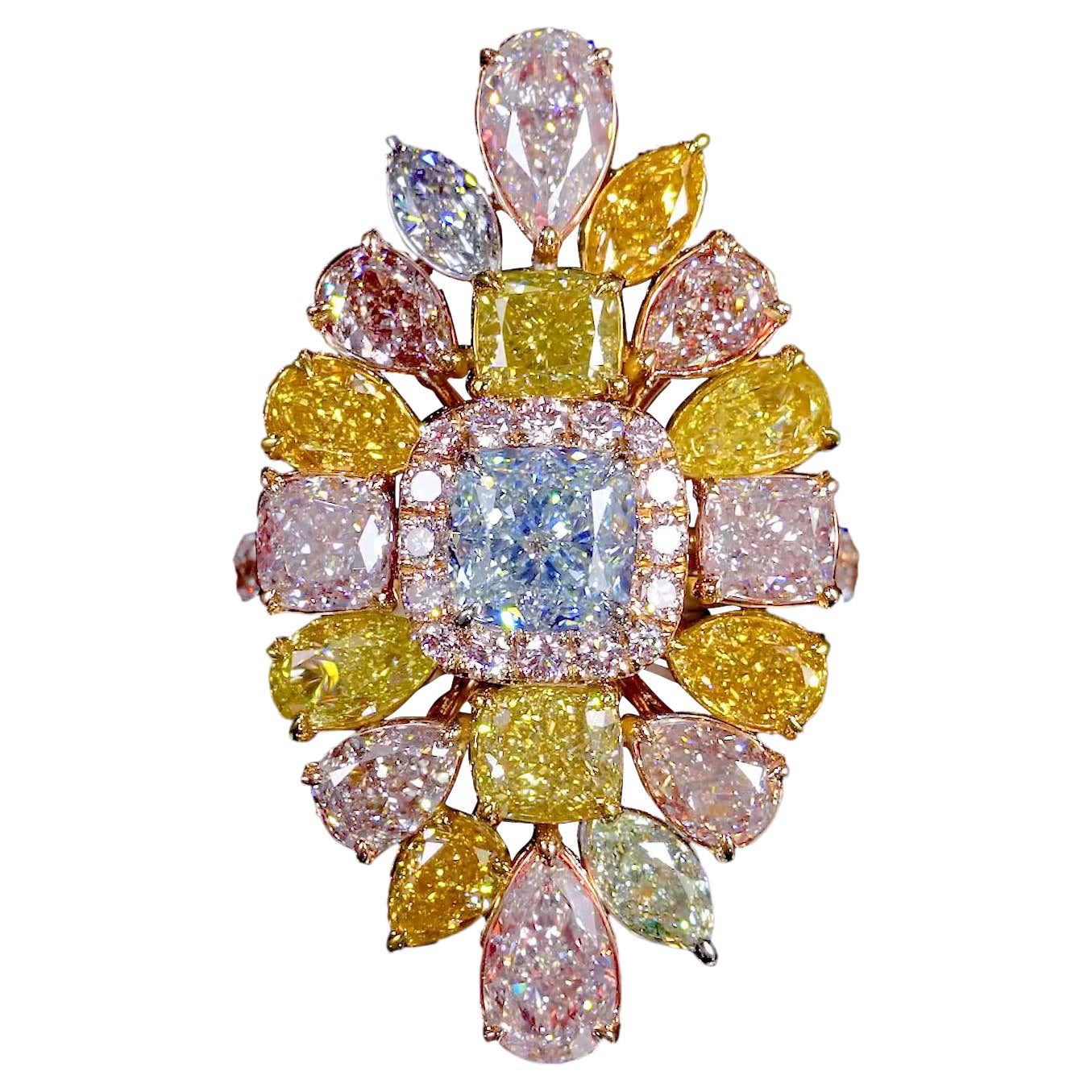 Emilio Jewelry GIA Certified Blue Diamond Flawless Ring For Sale at ...