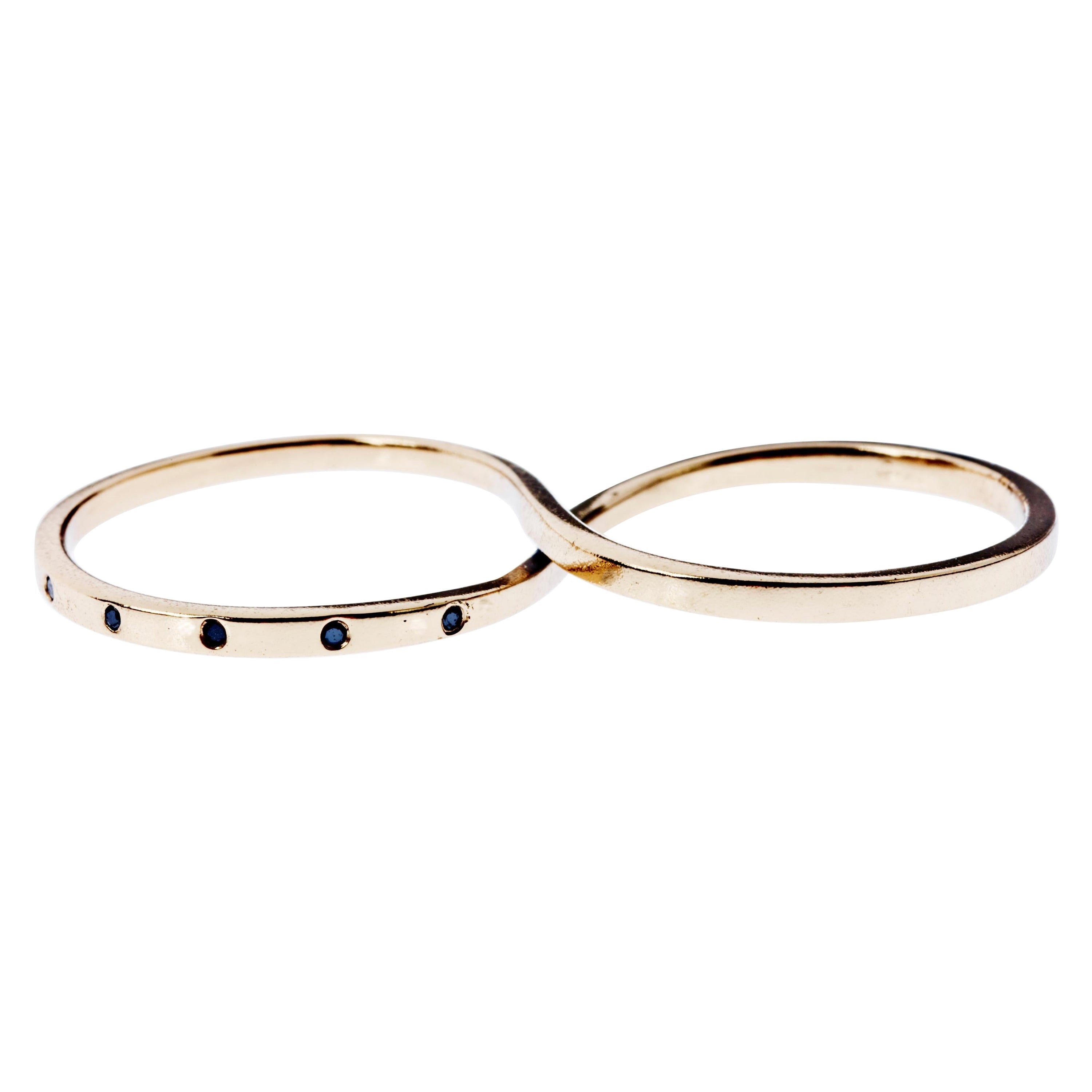 Black Diamond Double Finger Ring Gold J Dauphin