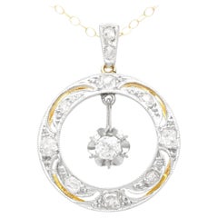 Antique Edwardian 0.52 Carat Diamond and Yellow Gold Necklace