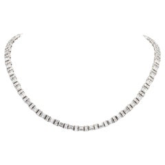 16.00 Carat Round and Baguette Cut Diamond Line Necklace