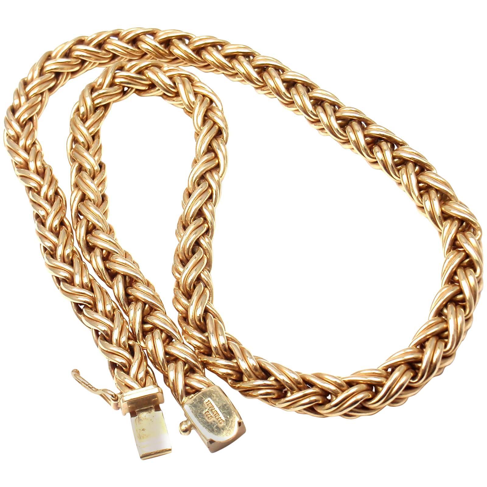 Tiffany & Co. Basket Weave Gold Necklace