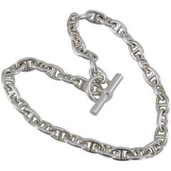 Hermes Chaine D’Ancre MM Sterling Silver Necklace