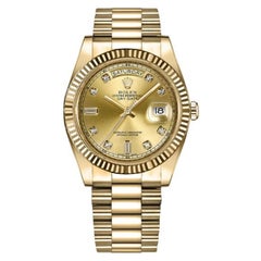 Rolex Day Date 41 Yellow Gold Champagne Diamond Dial 218238