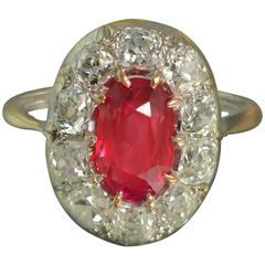 Antique Edwardian Unheated Burma Ruby Ring
