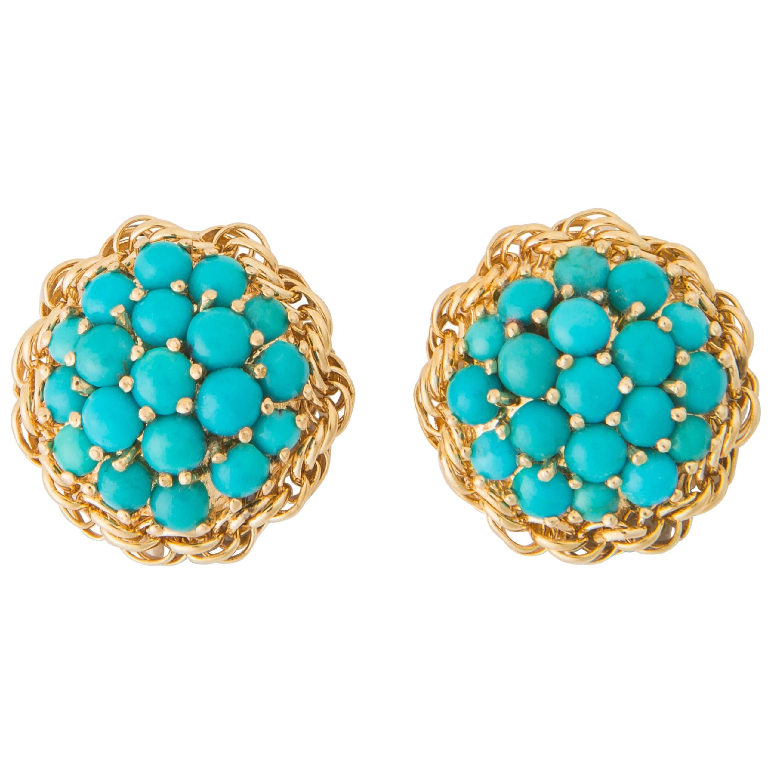 Cartier Turquoise Gold Earrings