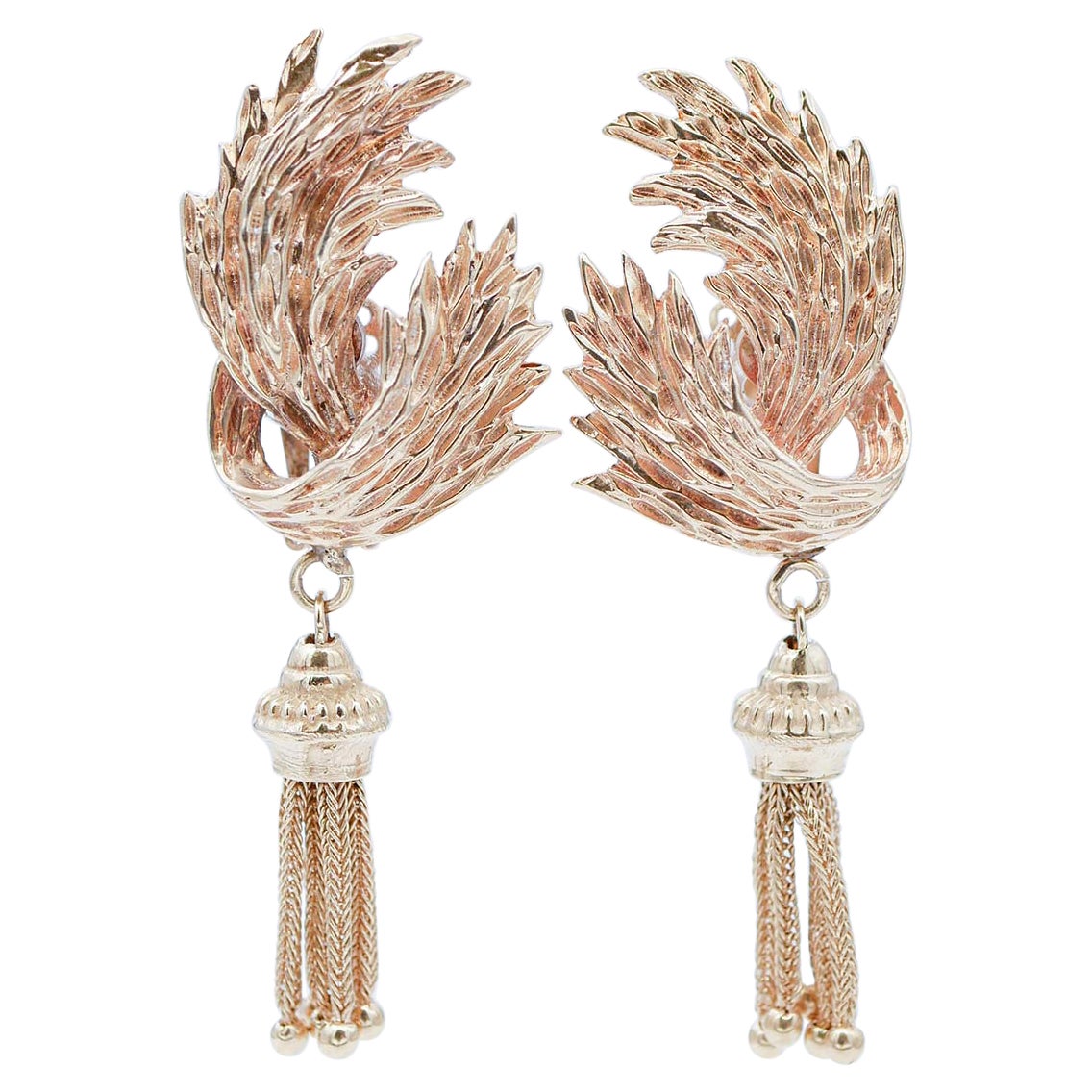 14 Karat Rose Gold Dangle Earrings