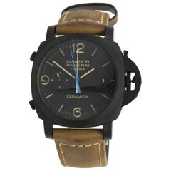 Used Panerai Black Ceramic GMT Chronograph Flyback PAM 580