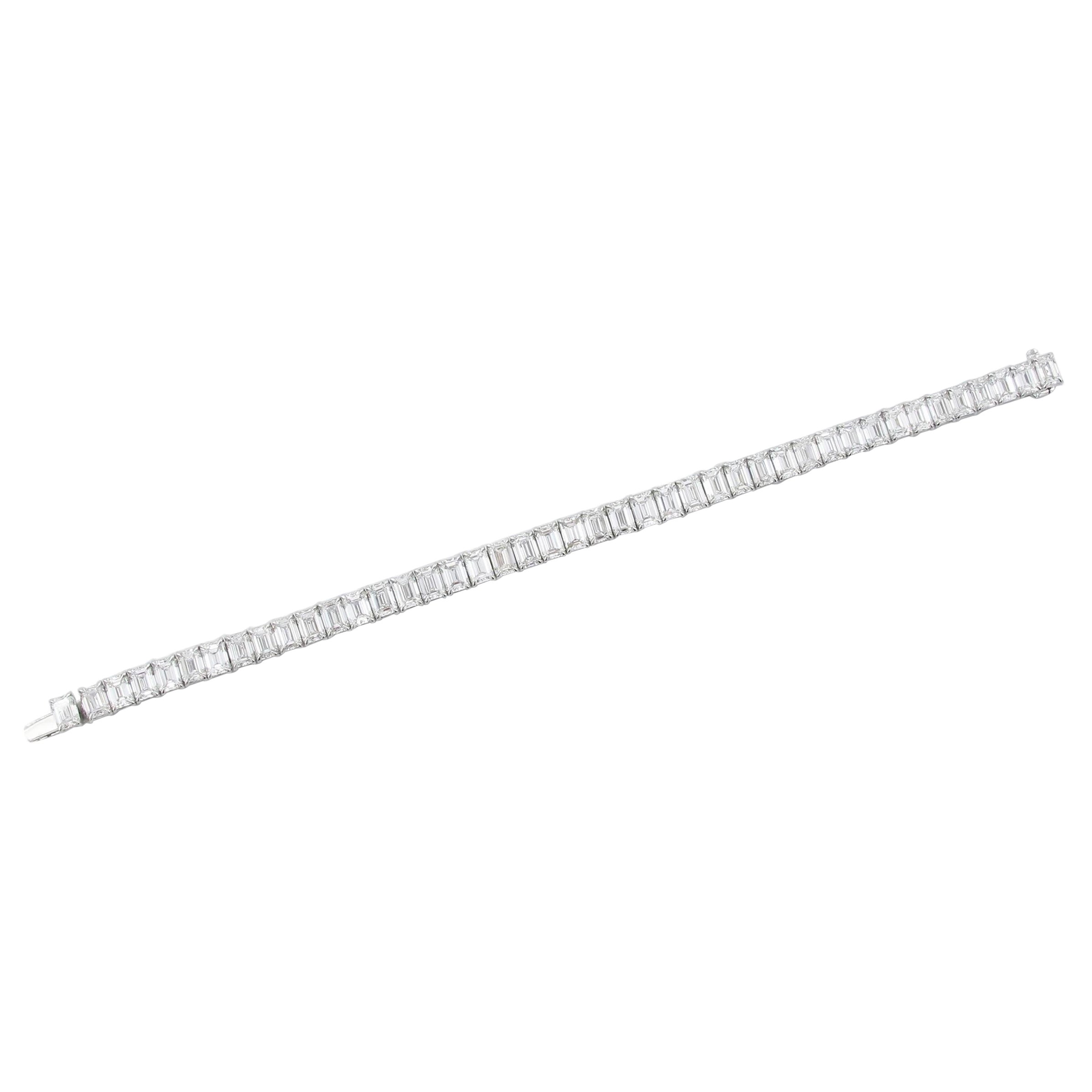 Emilio Jewelry Bracelet de diamants taille émeraude certifiés GIA de 0,40 carat chacun
