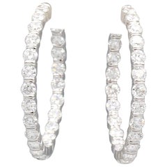Harry Winston 8.17 Carat Diamond and Platinum Inside Out Hoops Earrings