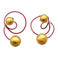 Boucles d'oreilles en verre vénitien et feuille d'or en titane Carnival à Venise de JAR Paris