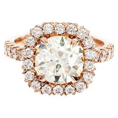 Peter Suchy Diamond Halo Rose Gold Engagement Ring 8