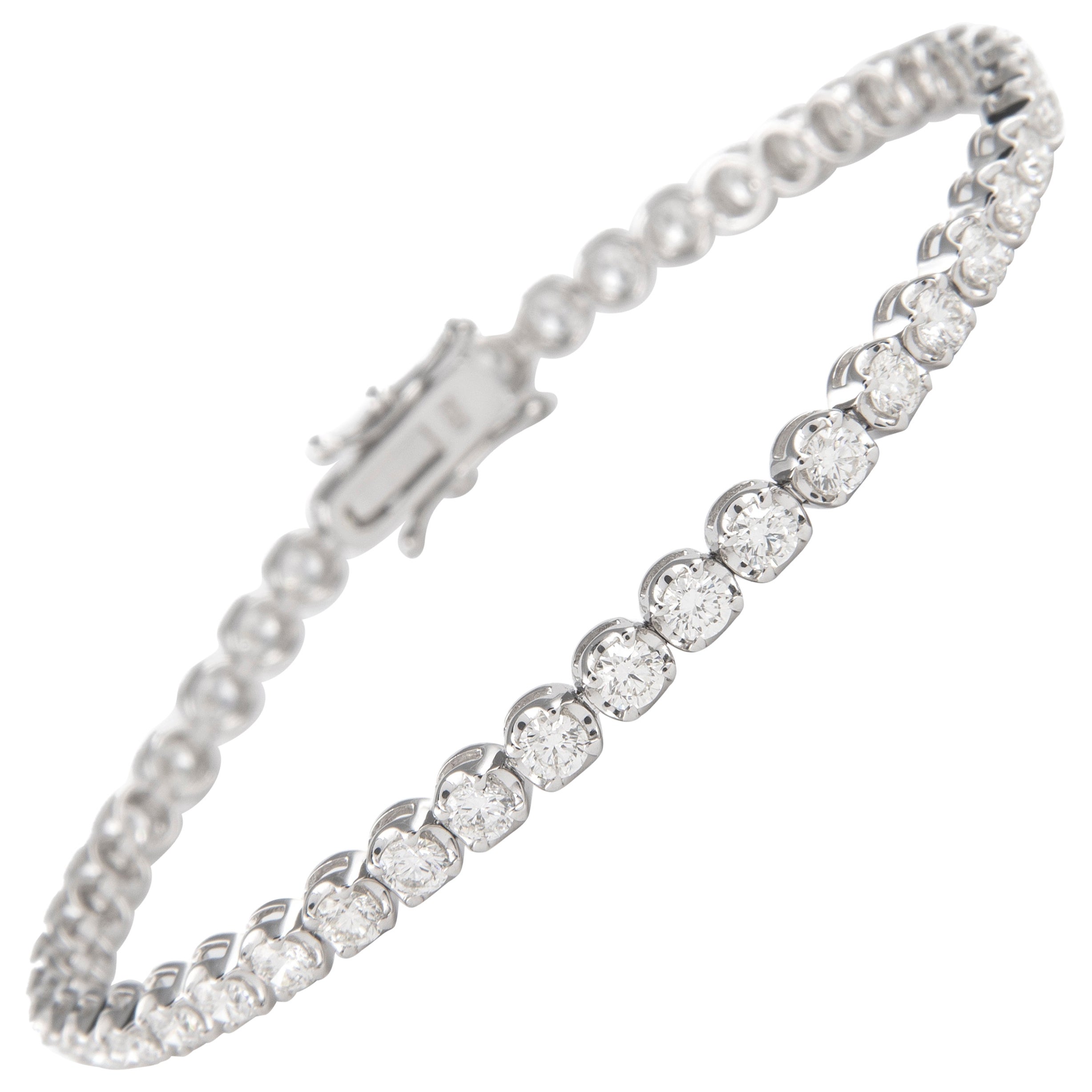 Alexander 4.00 Carat Diamond Tennis Bracelet 18 Karat White Gold