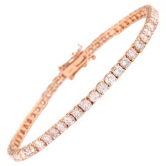 Alexander Bracelet tennis en or rose 14 carats avec diamants de 4,79 carats