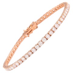 Alexander Bracelet tennis en or rose 14 carats avec diamants de 4,38 carats
