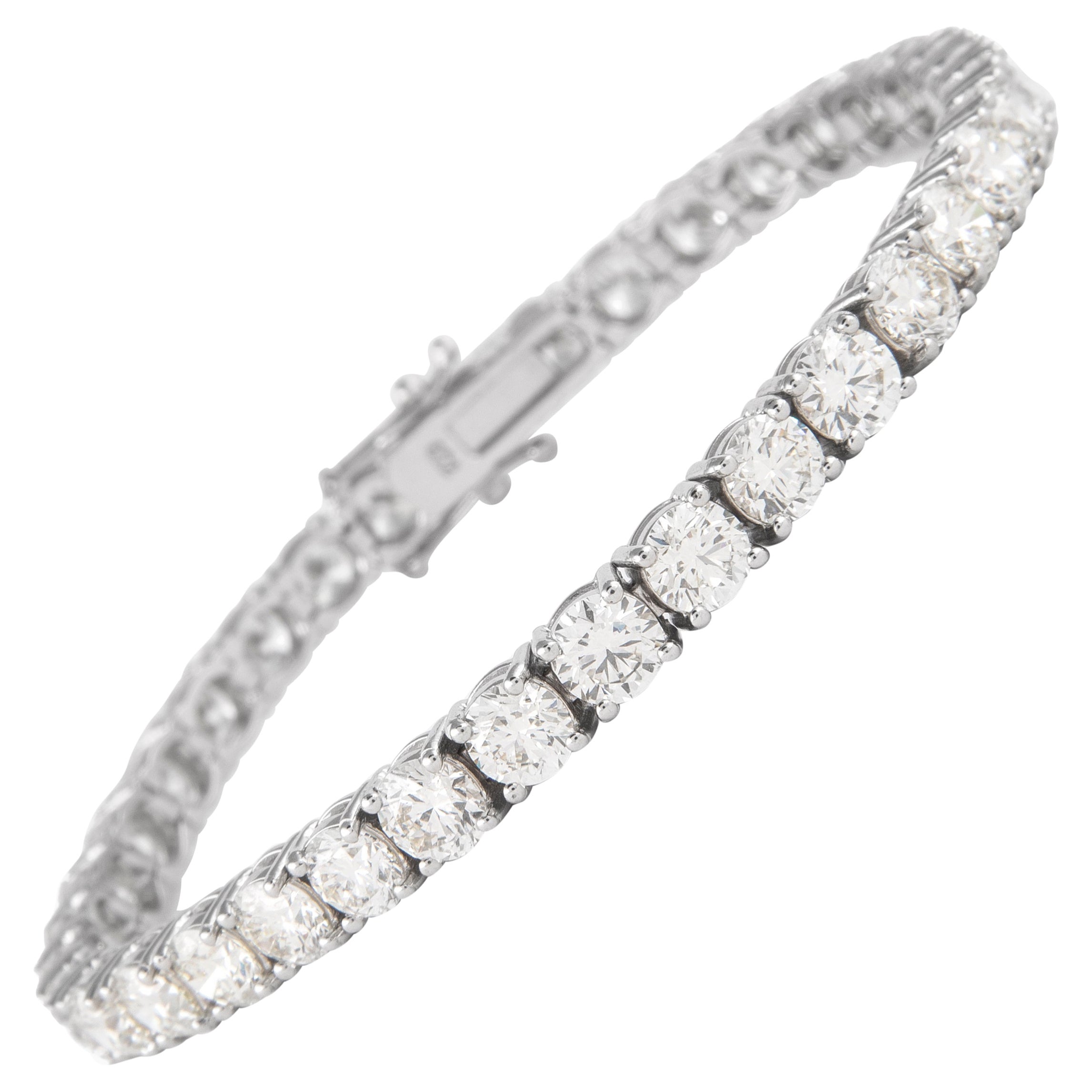 Alexander 14.74 Carat Diamond Tennis Bracelet 18 Karat White Gold