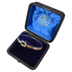 Impressive 14ct Gold and Platinum Forever Knot Bangle in Original Fitted Box