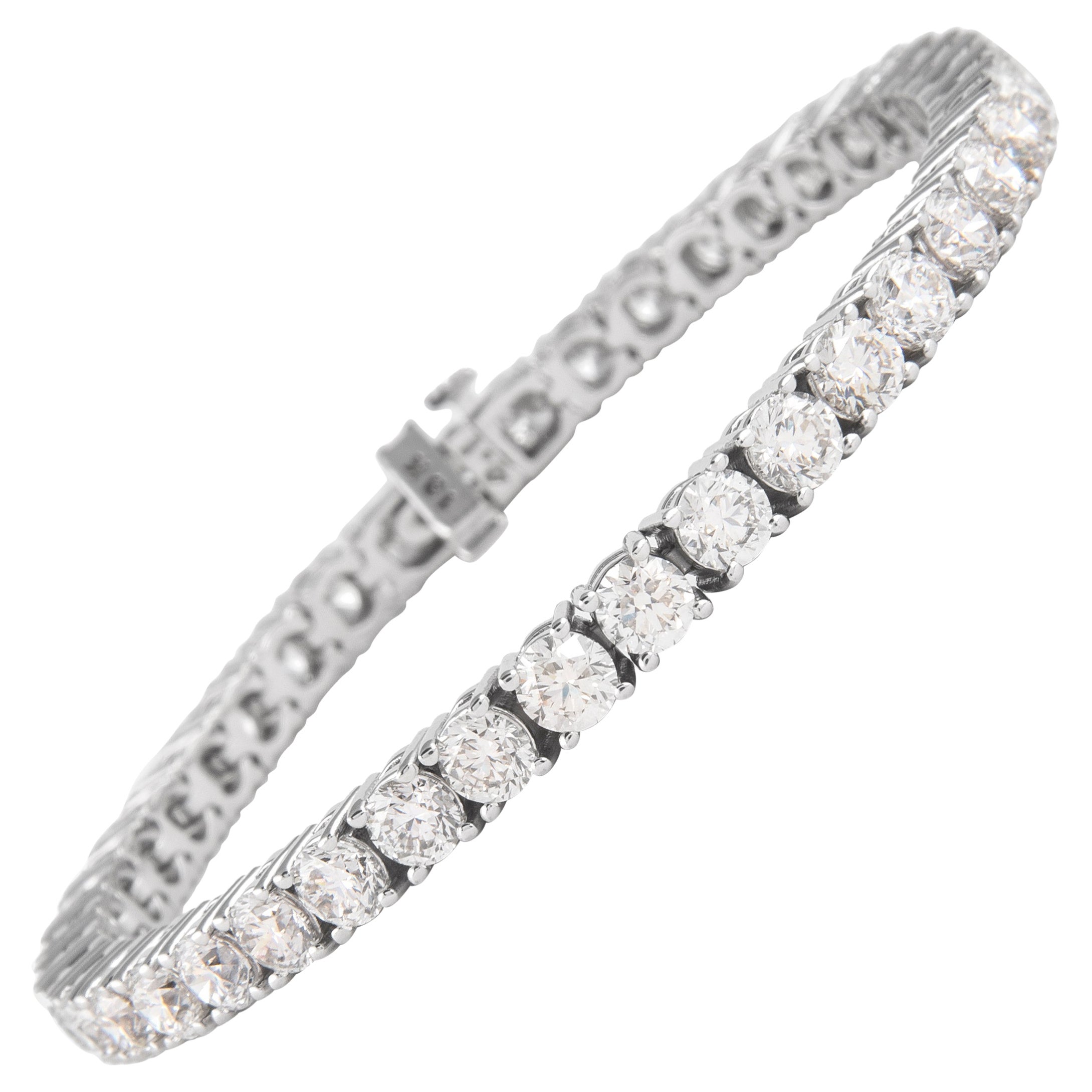 Alexander Beverly Hills 12.86ct G/H VS Diamond Tennis Bracelet 18k White Gold For Sale
