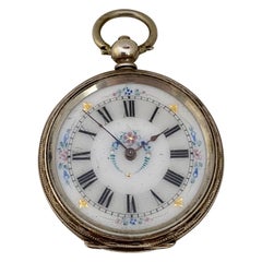 Antique Victorian Period Dimier Freres & Cie Silver & Enamel Pocket Watch