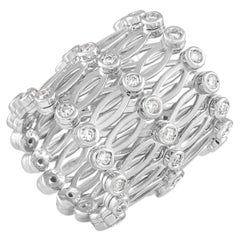 LB Exclusive 14K White Gold 1.10 Ct Diamond Expandable Ring / Bracelet