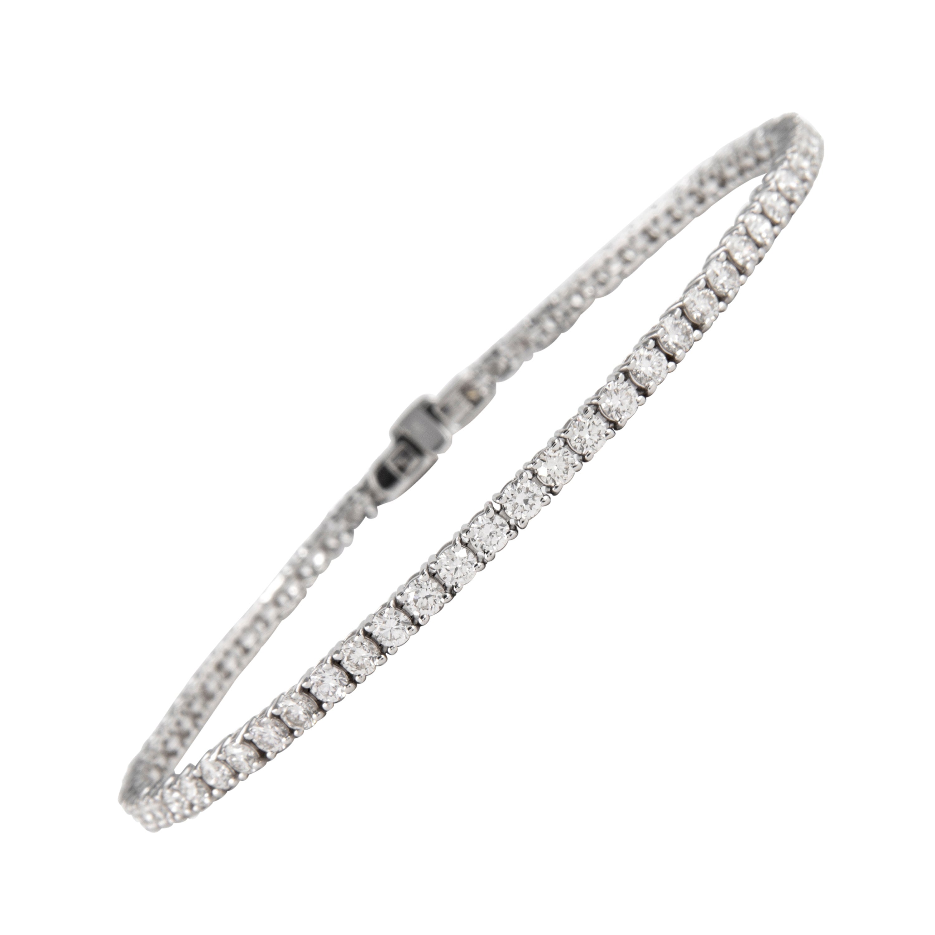 Alexander Bracelet tennis en or blanc 14 carats avec diamants de 3,52 carats
