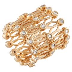 LB Exklusive erweiterbarer Ring/Armband, 14 Karat Gelbgold 1,10 Karat Diamant