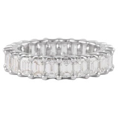 Bracelet d'éternité Alexander en or blanc 18 carats avec diamants taille émeraude de 3,42 carats D-F VVS