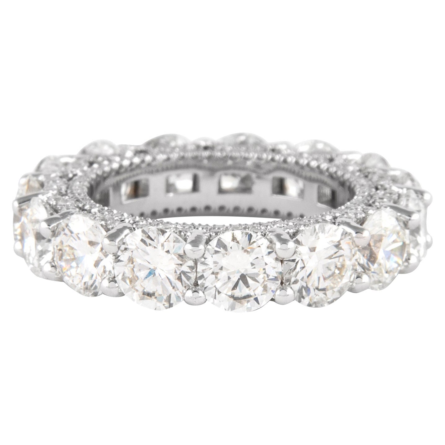 Alexander 8.35ct Diamond Eternity Band with Pave 18k White Gold For Sale