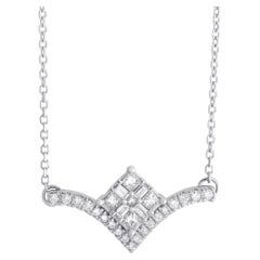 LB Exclusive Collier en or blanc 10 carats avec diamants 0,33 carat