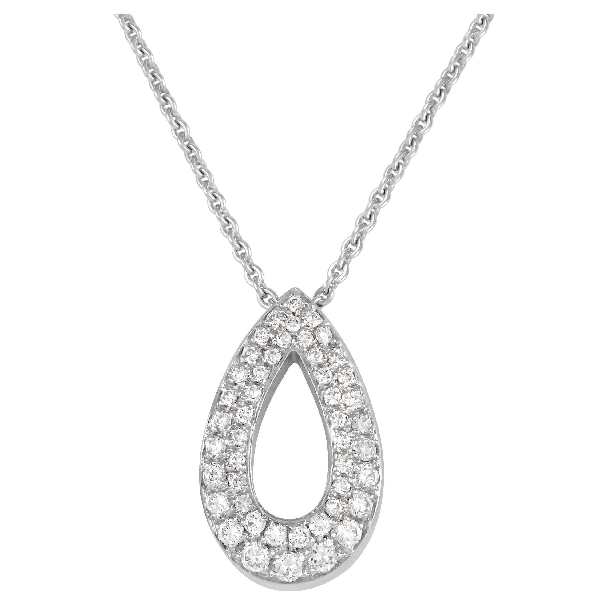 Piaget 18K White Gold 0.85 Ct Diamond Pendant Necklace