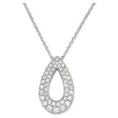 Piaget 18K White Gold 0.85 Ct Diamond Pendant Necklace