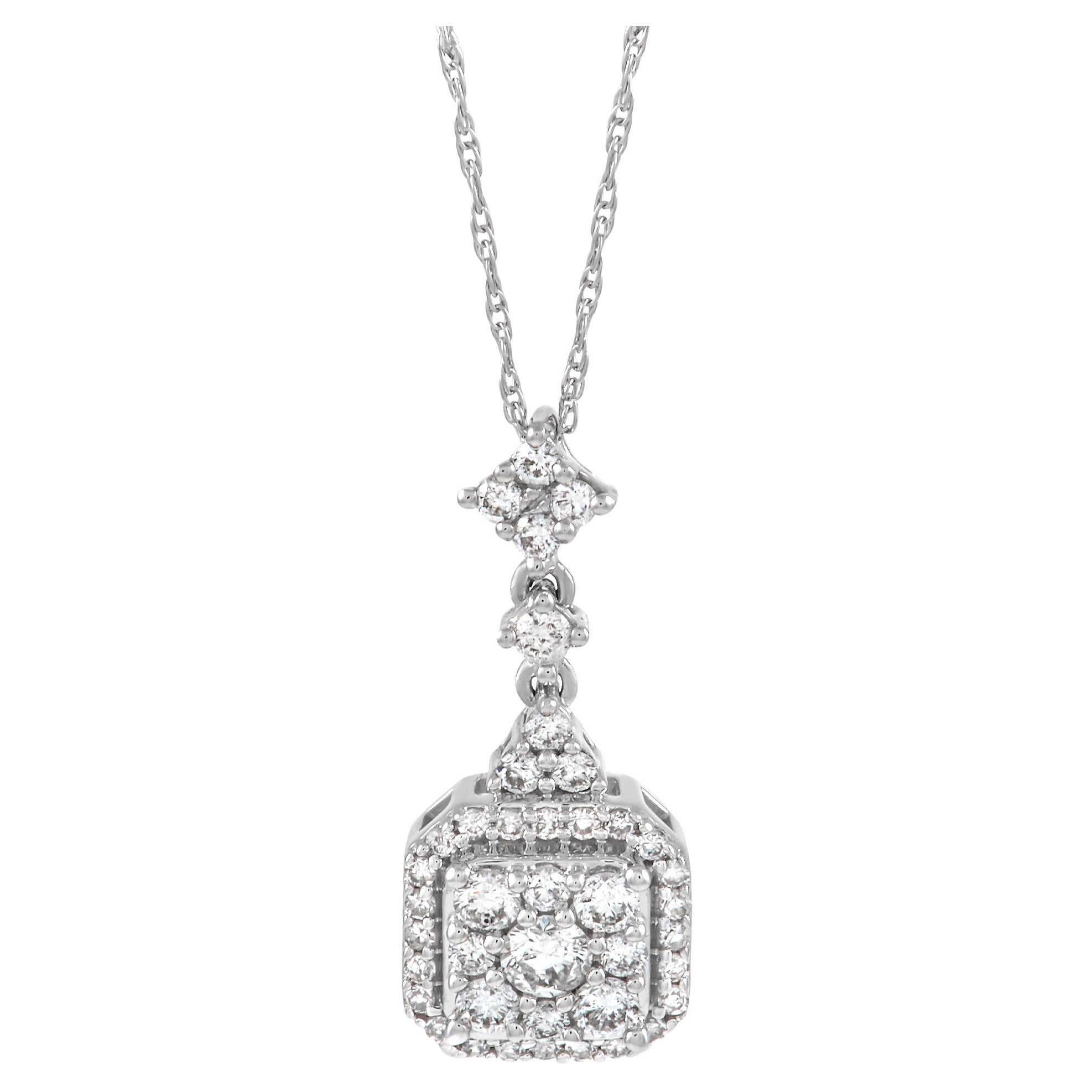 LB Exclusive 18K White Gold 0.50 Ct Intertwined Diamond Pendant ...