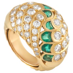 Piaget 18K Yellow Gold 2.25 Ct Diamond and Emerald Ring