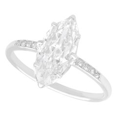 Antique 1.75 Carat Diamond and Platinum Solitaire Ring