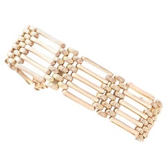Antique 9K Rose Gold Gate Link Bracelet