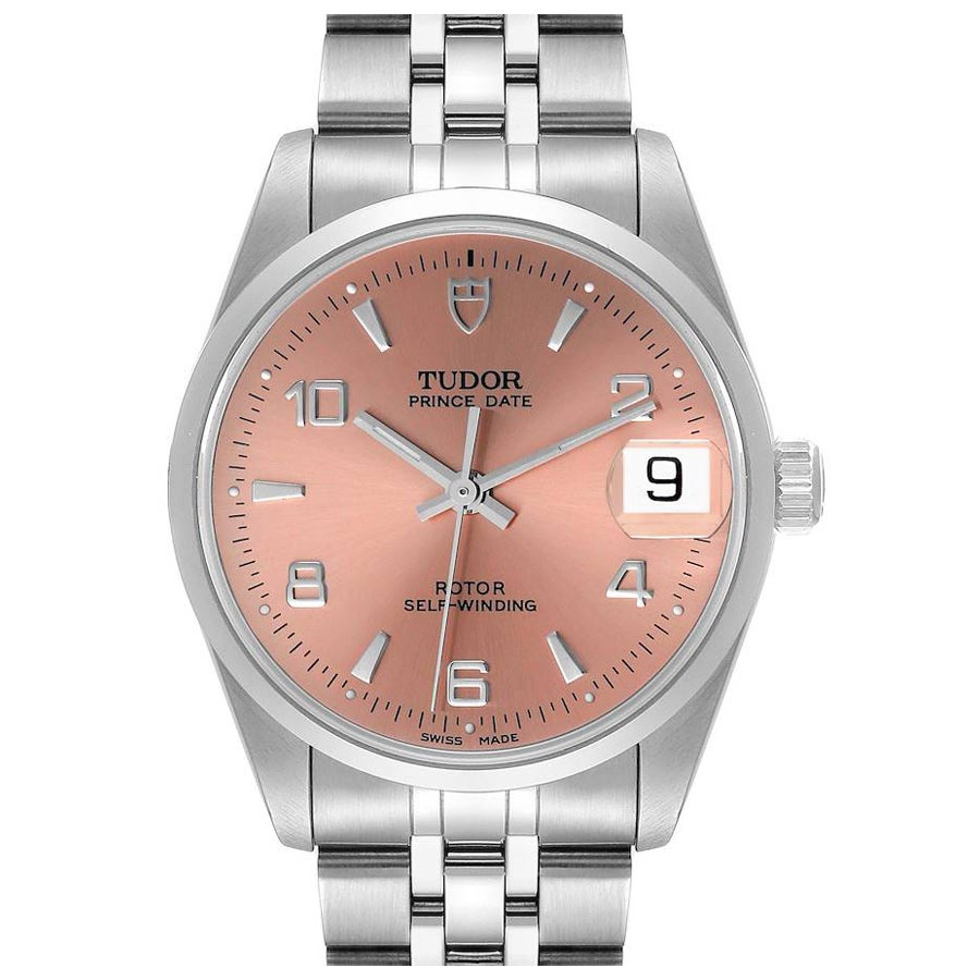 Tudor Prince Date Midsize Salmon Dial Steel Unisex Watch 72000