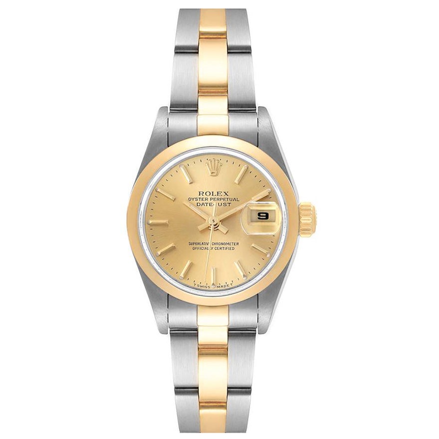 Rolex Datejust Steel Yellow Gold Champagne Dial Ladies Watch 79163