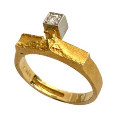 Lapponia 18K, Yellow Gold Ring, Bright Spot by Björn Weckström Helsinki, Finland