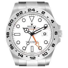 Rolex Explorer II 42 White Dial Orange Hand Steel Mens Watch 216570 Box Card