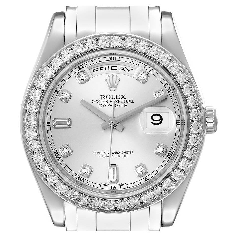 Rolex Day-Date Masterpiece Special Edition Platinum Diamond Mens Watch 18946 For Sale
