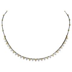 Diamond Two Color Gold Modernist Necklace