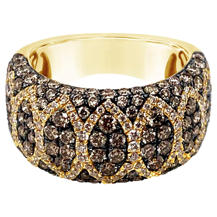 LeVian Designer 14 Karat Round Chocolate and White Diamond 4.00 Carat