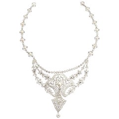 Belle Epoque Diamonds Natural Pearls Necklace 